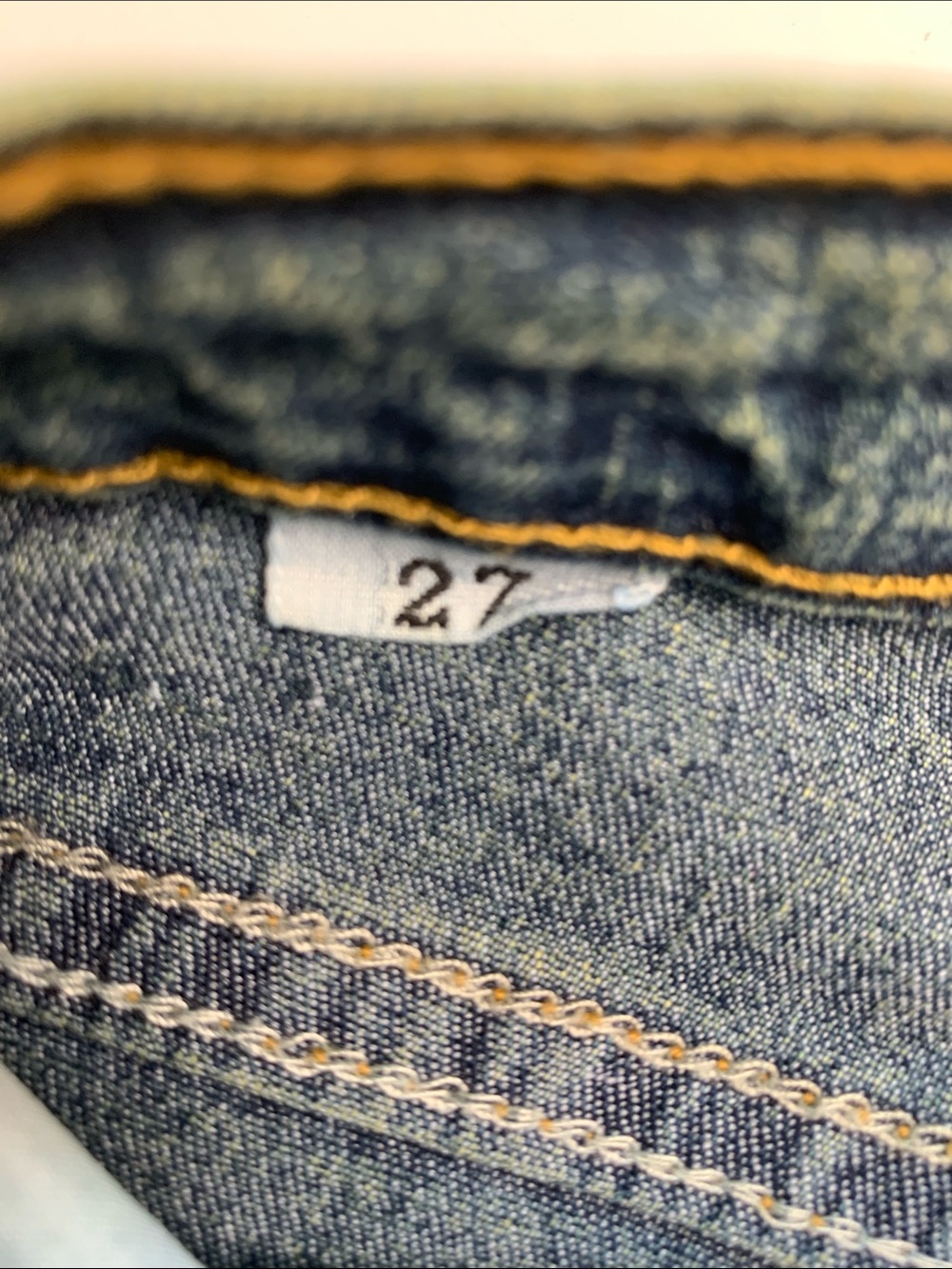 Moda Vintage Blue Denim Flare Jeans with Embroidered Hem Size 27 - Picture 13 of 14
